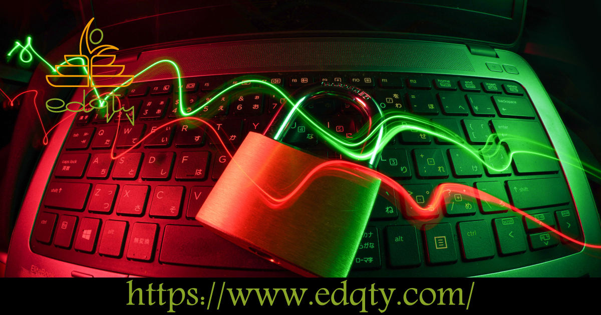 Padlock on a laptop keyboard with digital light trails symbolizing cybersecurity measures taught in short courses in the UK