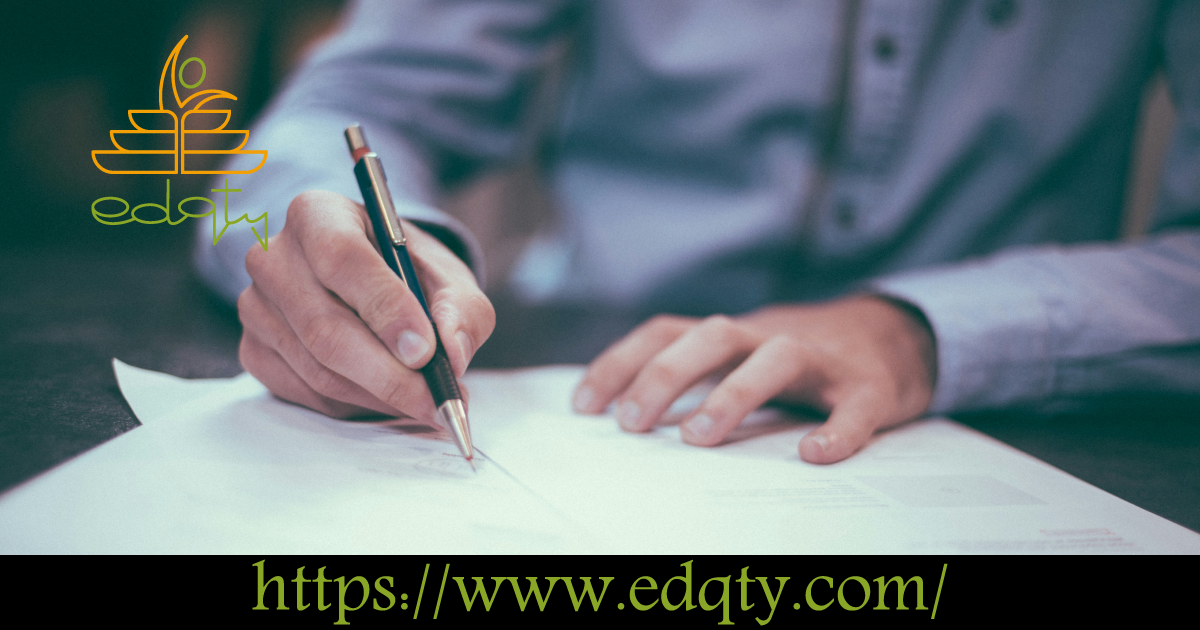 Close-up of a person writing on documents representing German language tests required for university admission