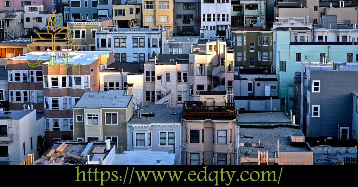 Densely packed urban housing showcasing the complexity of finding suitable accommodation in unfamiliar cities