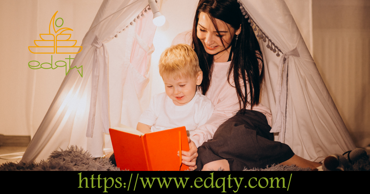 A parent reading to a toddler fostering cognitive abilities through language comprehension and early literacy